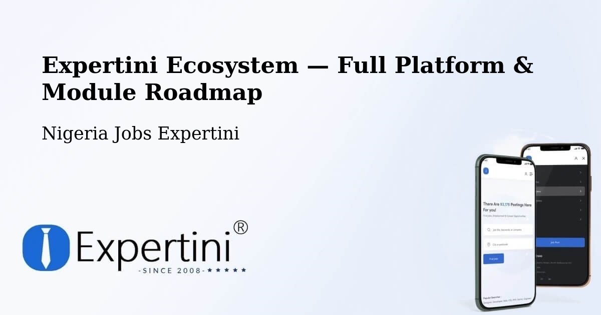 Expertini Ecosystem — Full Platform & Module Roadmap – Agenebode